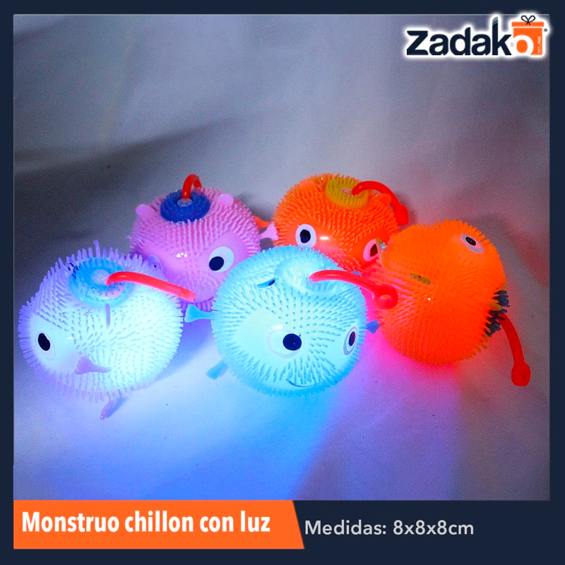 ZJ-1077 MONSTRUO CHILLON CON LUZ CON 12 PIEZAS, O CAJA CON 24 PQTS