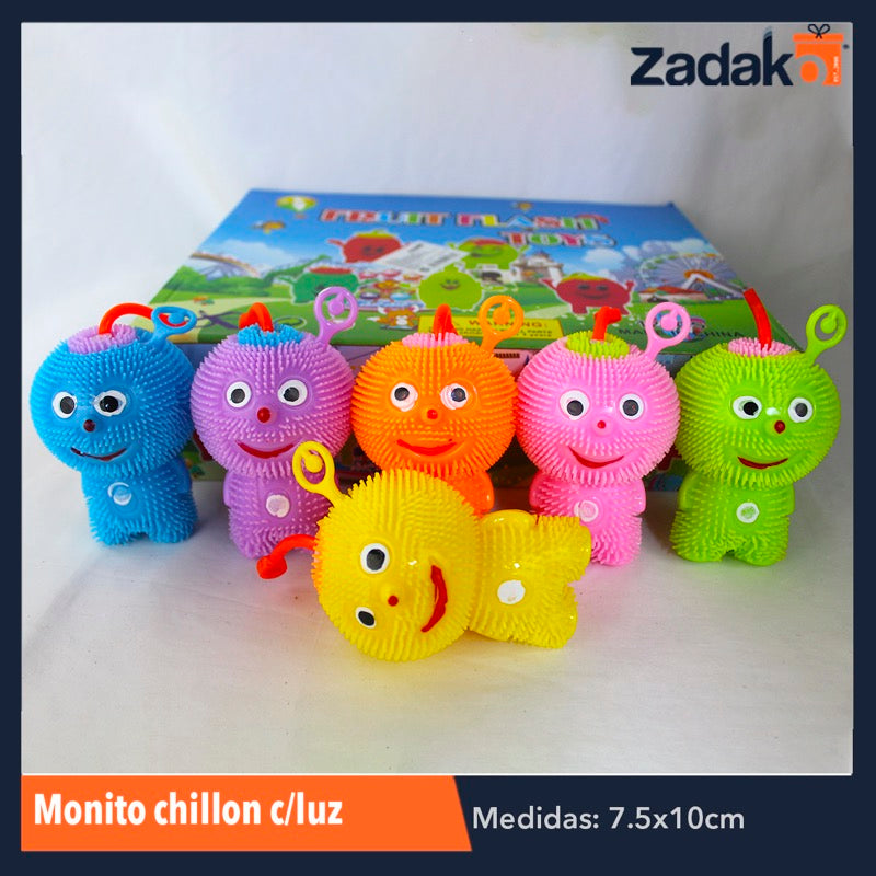 ZJ-1078 MONITO CHILLON CON LUZ CON 12 PIEZAS, O CAJA CON 24 PQTS
