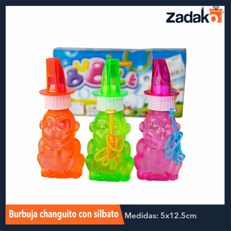 ZJ-0933 BURBUJA CHANGUITO CON SILBATO CON 24 PZS, O CAJA CON 12 PQTS