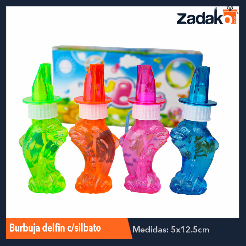 ZJ-0934 BURBUJA DELFIN CON SILBATO CON 24 PZS, O CAJA CON 12 PQTS