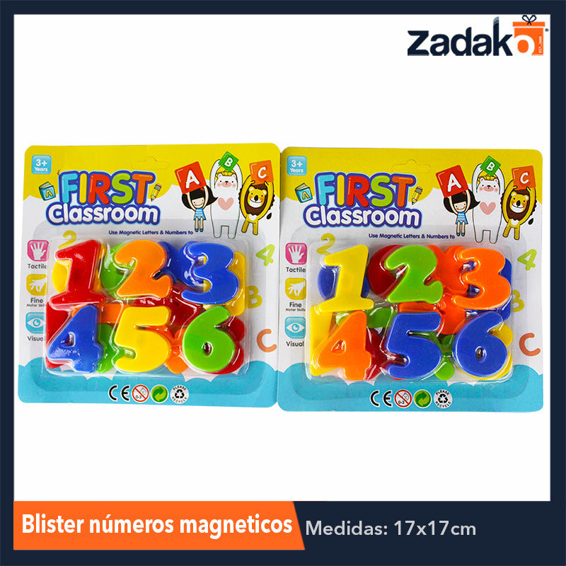 ZJ-0971 BLISTER CON NUMEROS MAGNETICOS, CON 1 PZ O CAJA CON 360 PZS