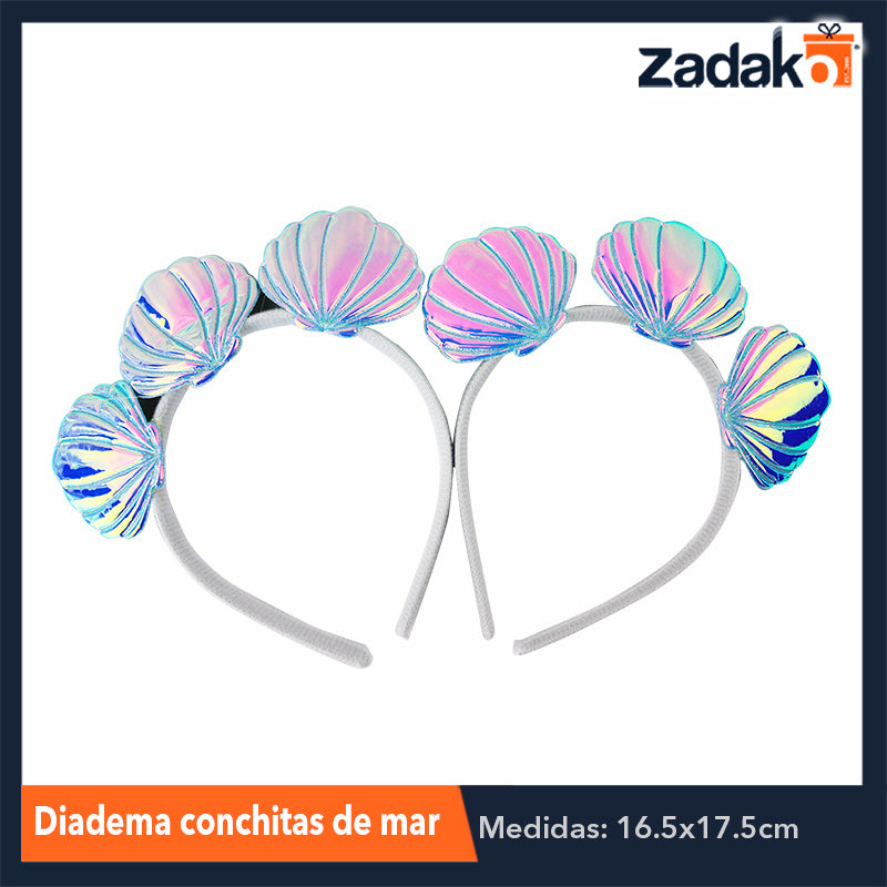 ZJ-1160 DIADEMA CONCHITAS DE MAR, CON 1 PZ O CAJA CON 300 PZS