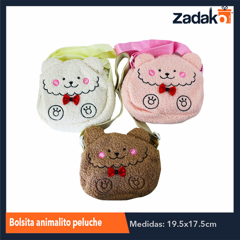 ZJ-1172 BOLSITA ANIMALITO PELUCHE CON 12 PIEZAS, O CAJA CON 10 PQTS