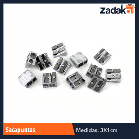GPM-2623 ZP-0104 SACAPUNTAS DOBLE PUNTA METÃLICO, CON 12 PZS, O CAJA CON 120 PQTS