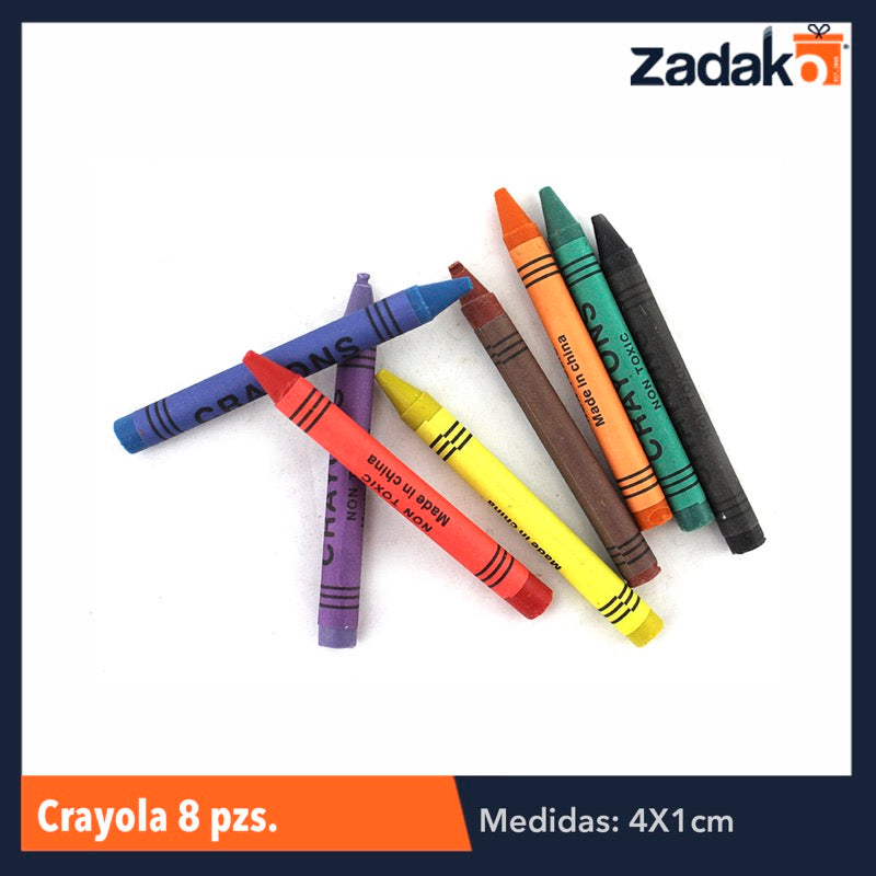 GPM-2014 ZP-0136 CRAYOLA 8 COLORES, CON 1 PZ O CAJA CON 720 PZS