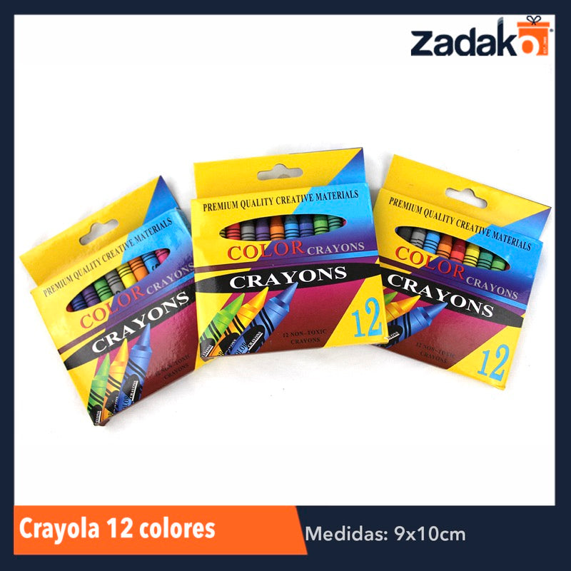 PN-0049 ZP-0137 CRAYOLA 12 COLORES, CON 1 PZ O CAJA CON 480 PZS