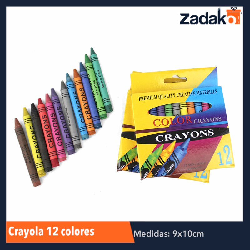 PN-0049 ZP-0137 CRAYOLA 12 COLORES, CON 1 PZ O CAJA CON 480 PZS
