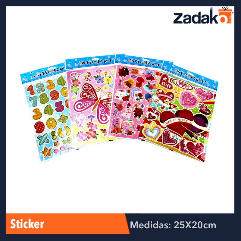 ZP-0159 STICKER CON 24 PIEZAS, O CAJA CON 100 PQTS