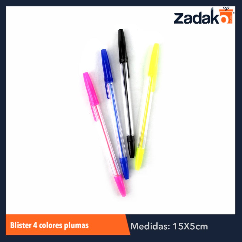 ZP-0173 JUEGO DE 4 BOLÍGRAFOS CON 12 PIEZAS, O CAJA CON 60 PQTS