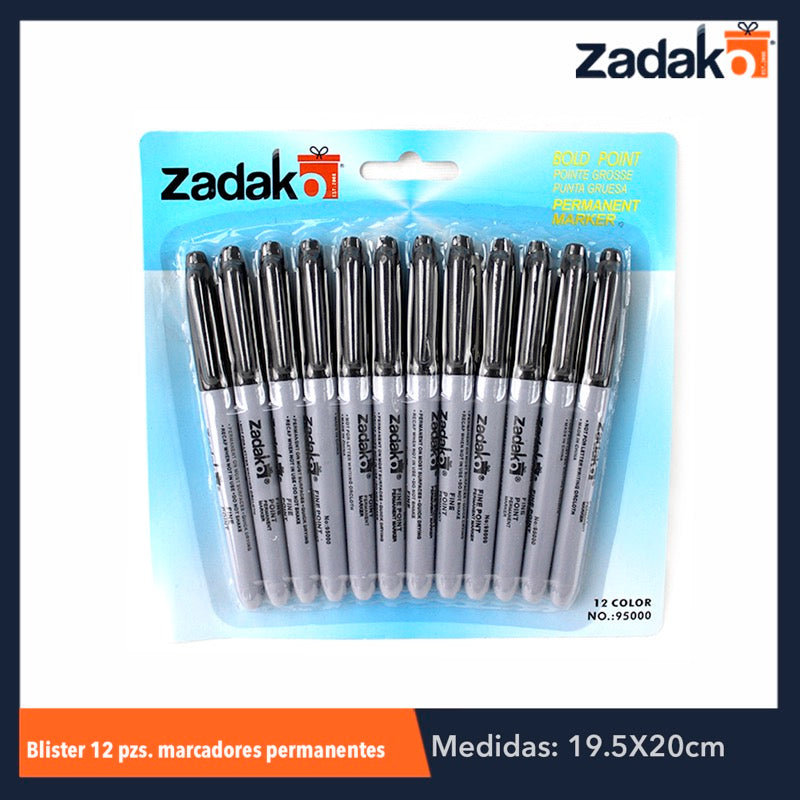 GPM-0239 C-016-1 ZP-0405 BLISTER 12 PZS MARCADOR PERMANENTE, CON 1 PZ O CAJA CON 100 PZS