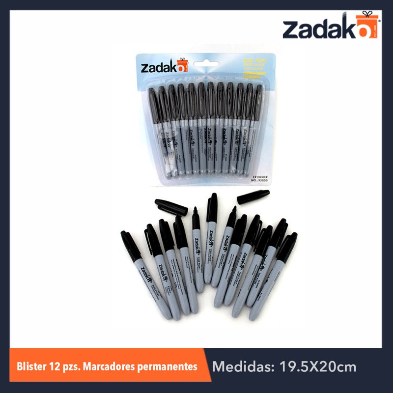 GPM-0239 C-016-1 ZP-0405 BLISTER 12 PZS MARCADOR PERMANENTE, CON 1 PZ O CAJA CON 100 PZS