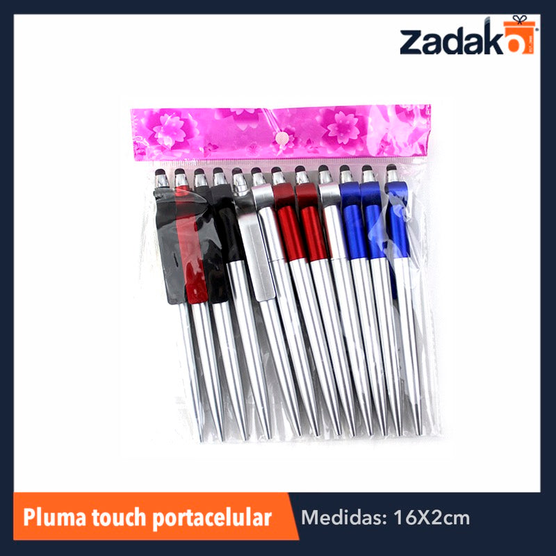 ZP-0549 PLUMA TOUCH PORTA CELULAR, CON 12 PZS, O CAJA CON 100 PQTS