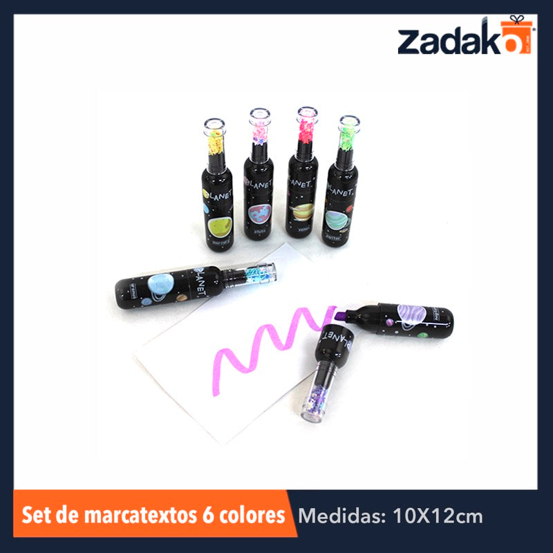 GPM-0308 ZP-0740 SET DE MARCATEXTOS 6 COLORES DIAMANTINA, CON 1 PZ O CAJA CON 288 PZS