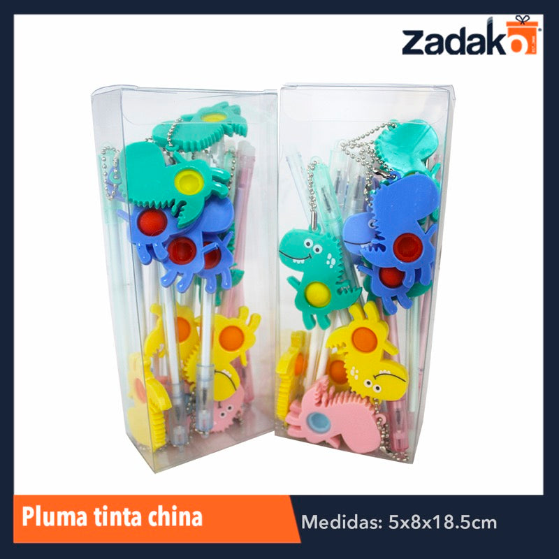 ZP-0842 ZK-8030 PLUMA LLAVERO DINOSAURIO POPIT, CON 12 PZS, O CAJA CON 144 PQTS