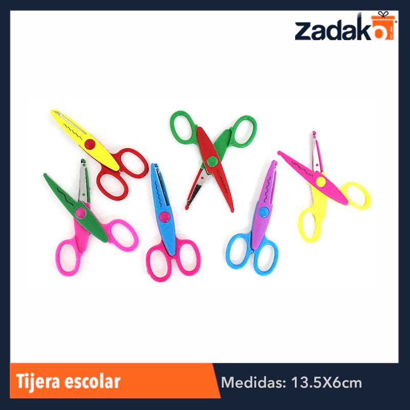 ZP-0640 TIJERA ESCOLAR CON 12 PIEZAS, O CAJA CON 72 PQTS