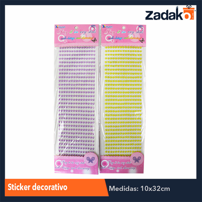 ZP-0847 STICKER DECORATIVO CON 12 PIEZAS, O CAJA CON 100 PQTS