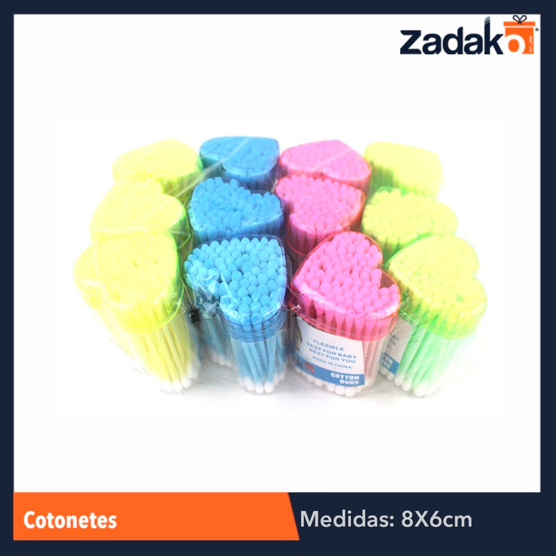 ZH-0021 B-114-86 COTONETE CORAZON, CON 12 PZS, O CAJA CON 20 PQTS