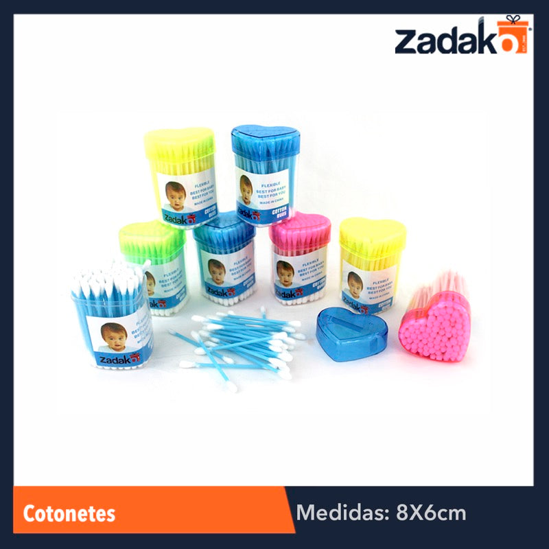 ZH-0021 B-114-86 COTONETE CORAZON, CON 12 PZS, O CAJA CON 20 PQTS