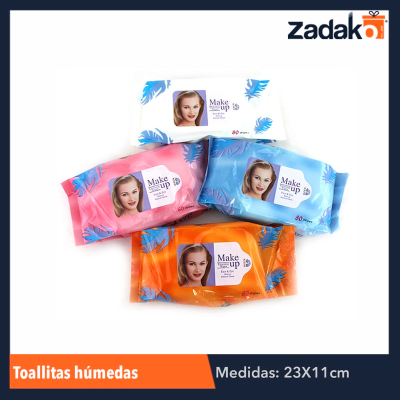 ZH-0054 TOALLITAS HUMEDAS CON 80 PIEZAS, CON 1 PZ O CAJA CON 36 PZS
