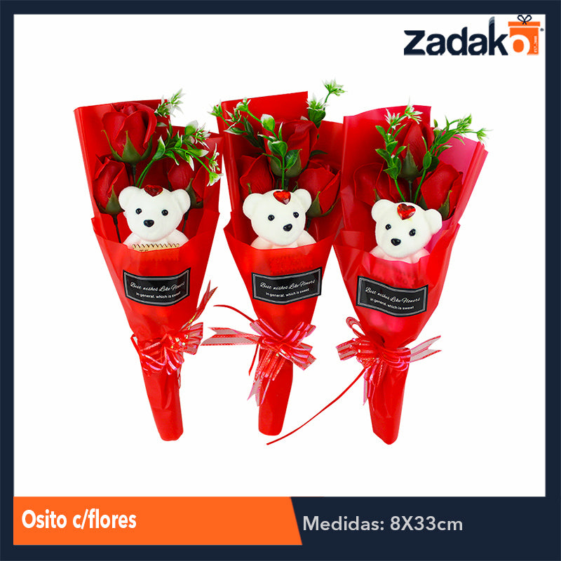 ZT-0003 OSITO CON FLORES CON 6 PIEZAS O CAJA CON 50 PQTS