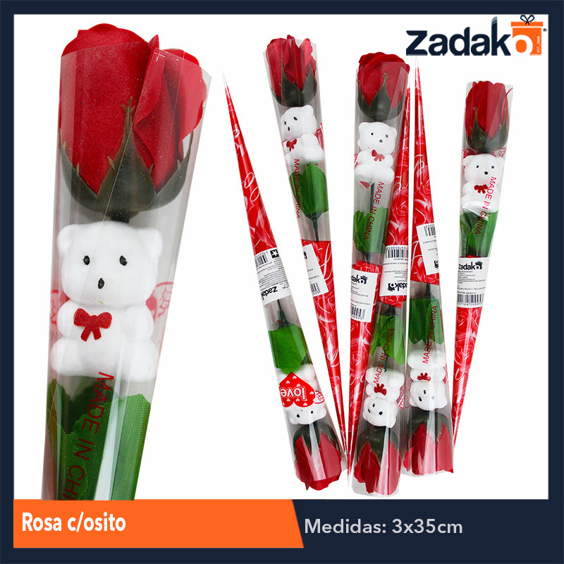 ZT-0005 ROSA C/OSITO, CON 1 PZ O CAJA CON 1200 PZS