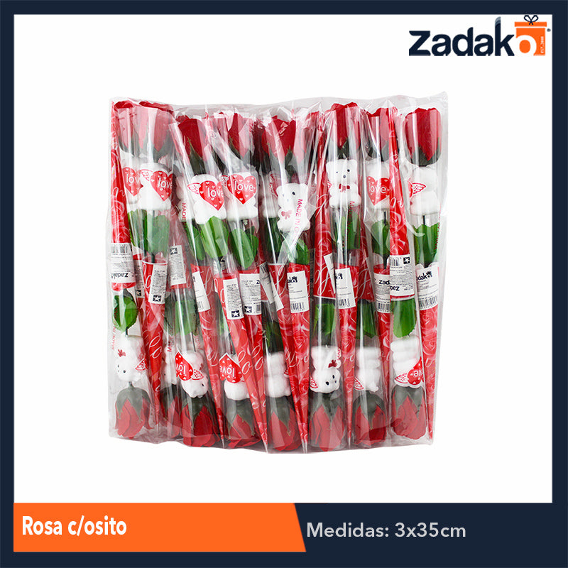 ZT-0005 ROSA C/OSITO, CON 1 PZ O CAJA CON 1200 PZS