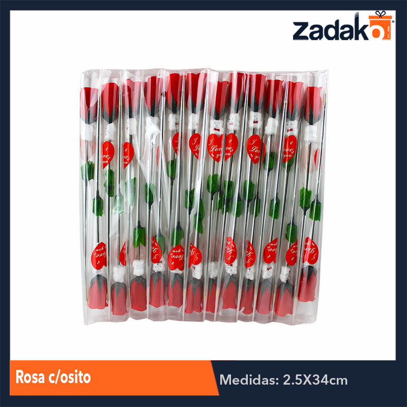 ZT-0006 ROSA C/OSITO, CON 24 PZS, O CAJA CON 50 PQTS