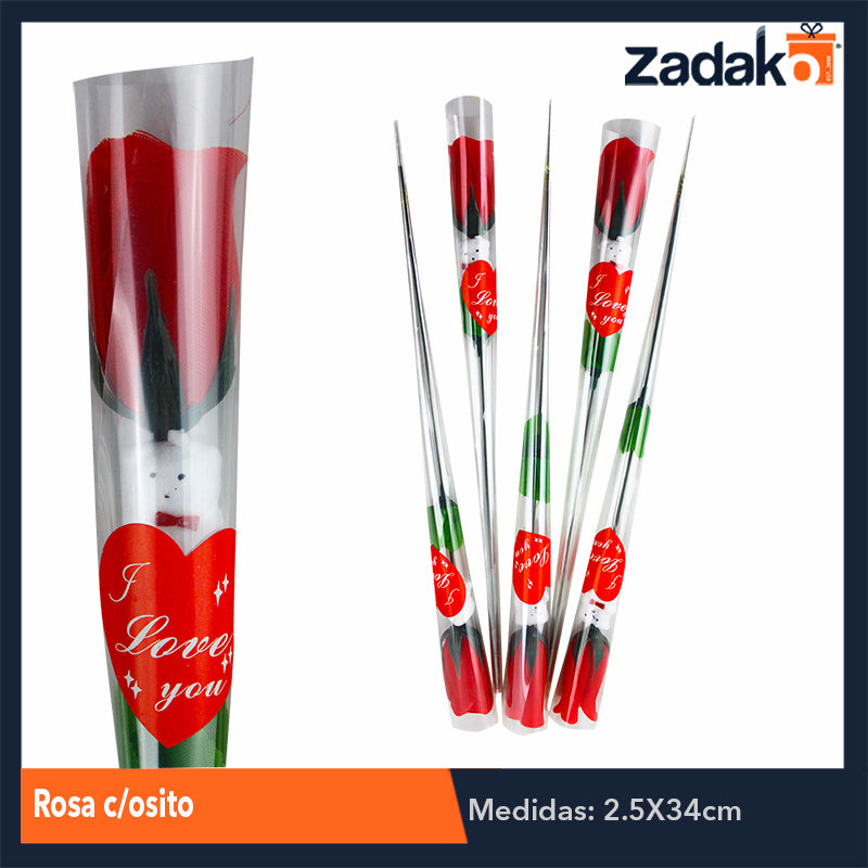 ZT-0006 ROSA C/OSITO, CON 24 PZS, O CAJA CON 50 PQTS