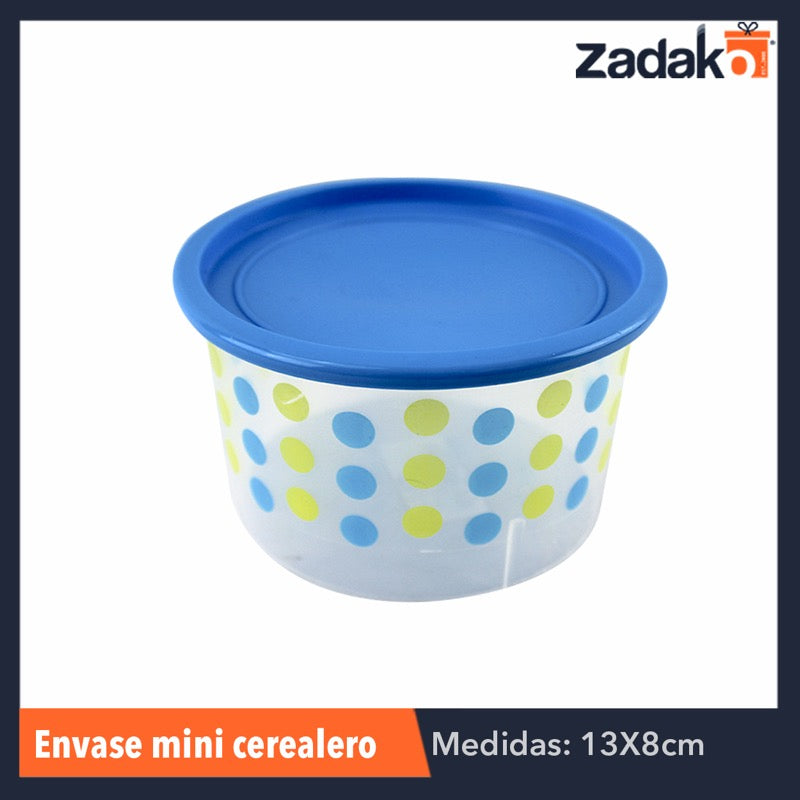 N-GPM-3686 ENVASE MINI CEREALERO 900 ML NATURAL DECORADO 1 PZ O CAJA CON 144 PZS
