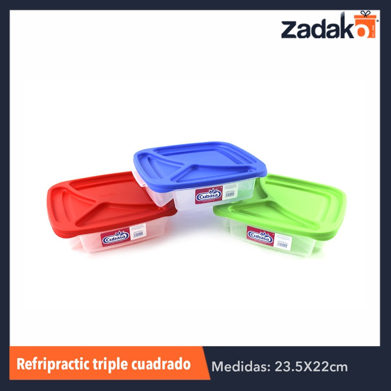 REFRI PRACTIC TRIPLE CUADRADO 1.25LT, CON 1 PZ O CAJA CON 14 PZS