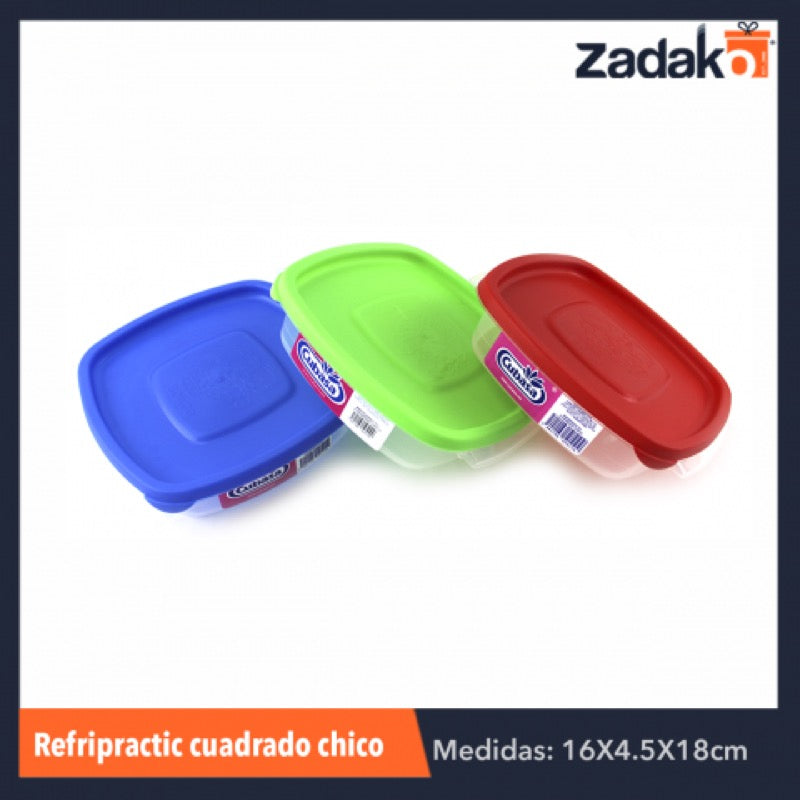 REFRI PRACTIC CUADRADO CHICO 700ML, CON 1 PZ O CAJA CON 15 PZS