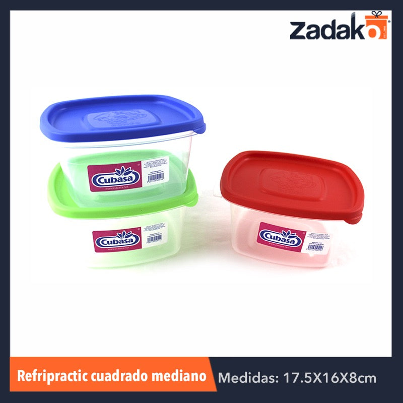 REFRI PRACTIC CUADRADO MEDIANO 1.2LT, CON 1 PZ O CAJA CON 15 PZS