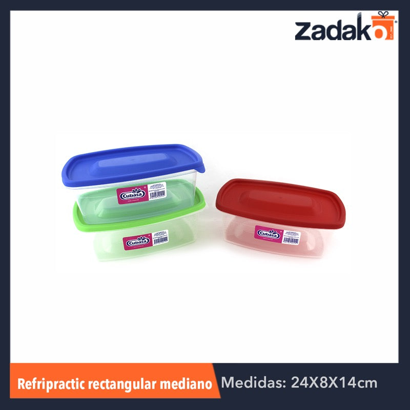 REFRI PRACTIC RECTANGULAR MEDIANO 1.8LT, CON 1 PZ O CAJA CON 15 PZS