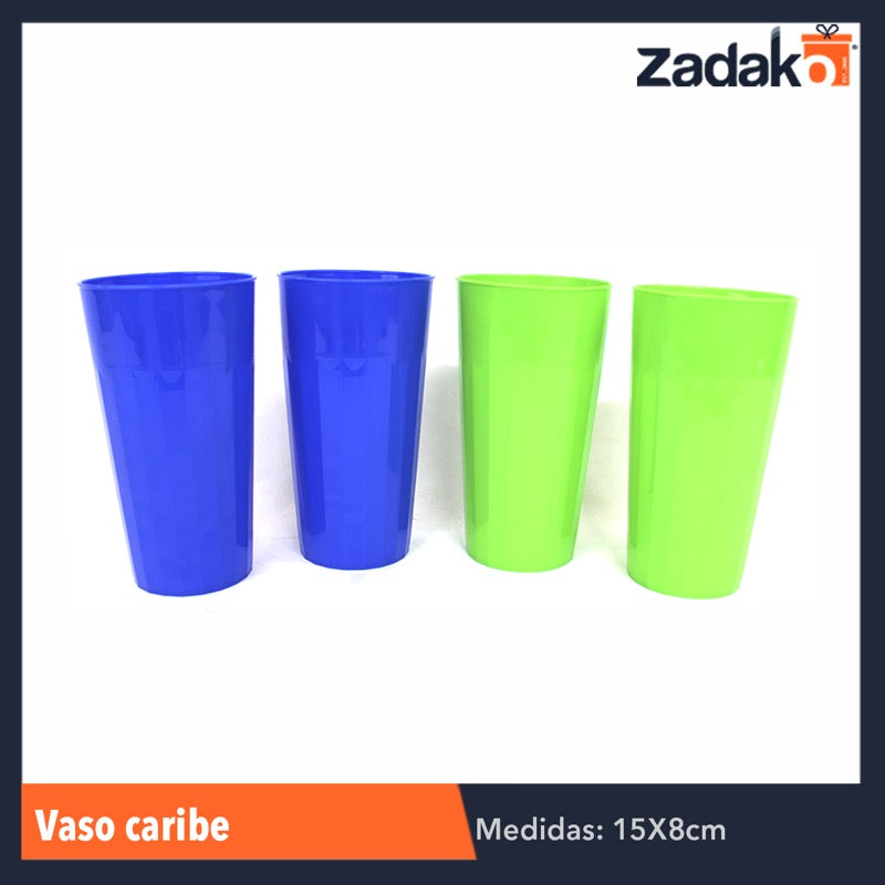 VASO CARIBE 500ML, CON 1 PZ O CAJA CON 25 PZS