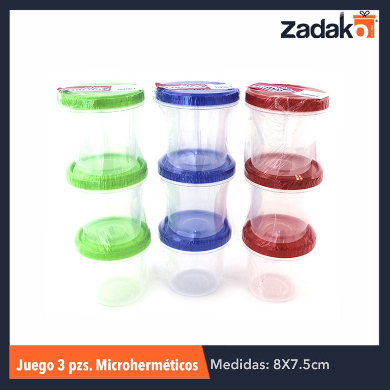 JUEGO DE 3 MICRO HERMETICOS No. 2 220 ML, CON 1 PZ O CAJA CON 32 PZS