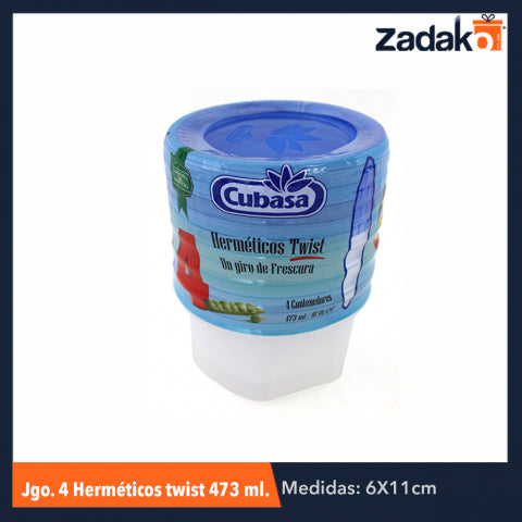 N-GPM-5056 JGO 4 HERMETICOS TWIST 473ML, CON 1 PZ O CAJA CON 10 PZS