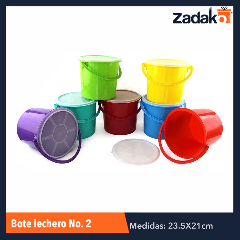 BOTE LECHERO NO.2 C/TAPA CAP.6LT, CON 1 PZ O CAJA CON 25 PZS