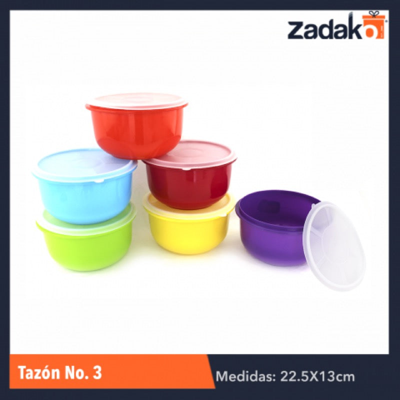 TAZÓN HERMÉTICO NO.3 C/TAPA CAP.3LT, CON 1 PZ O CAJA CON 25 PZS