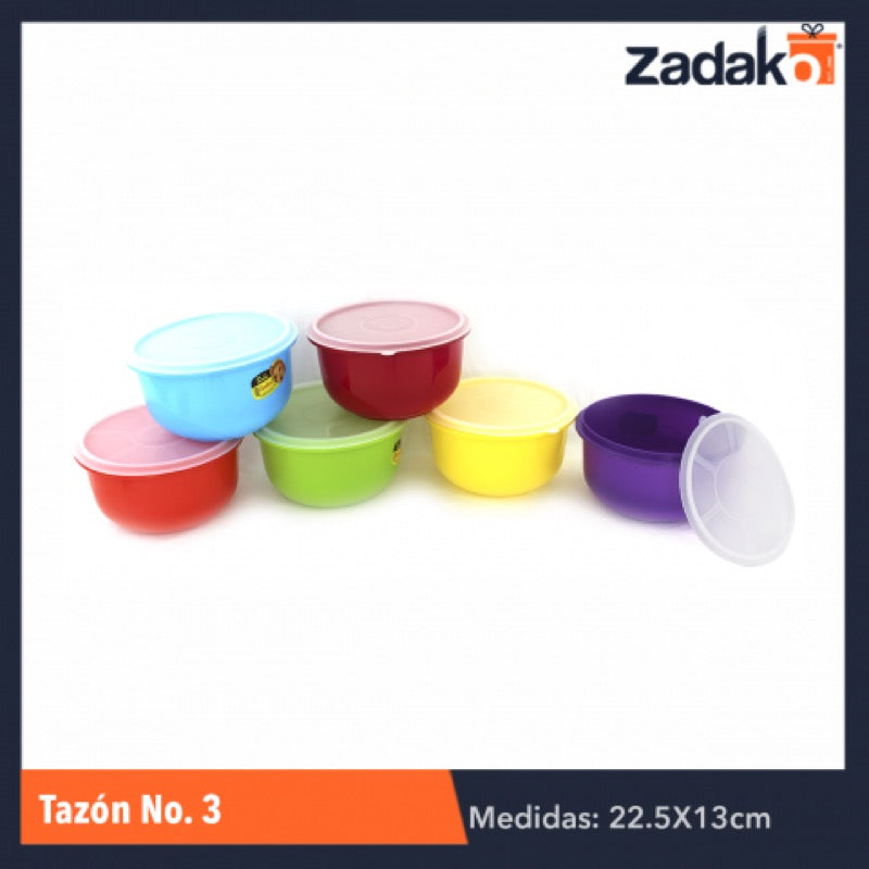 TAZÓN HERMÉTICO NO.3 C/TAPA CAP.3LT, CON 1 PZ O CAJA CON 25 PZS