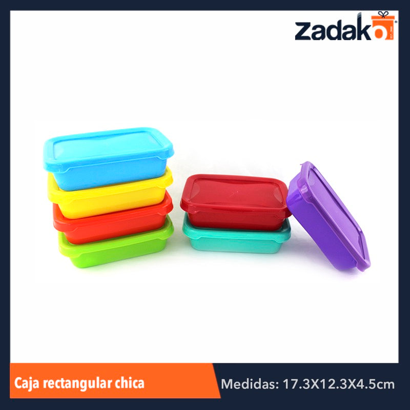 CAJA RECTÁNGULAR CHICA C/TAPA CAP.500ML, CON 1 PZ O CAJA CON 25 PZS