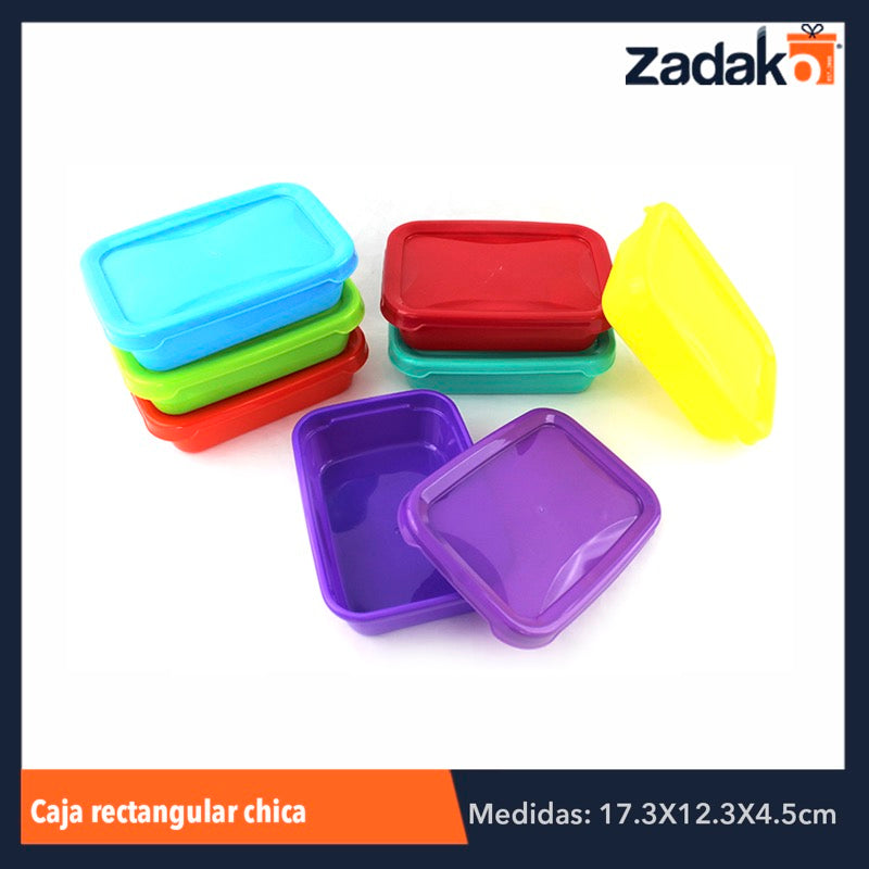 CAJA RECTÁNGULAR CHICA C/TAPA CAP.500ML, CON 1 PZ O CAJA CON 25 PZS