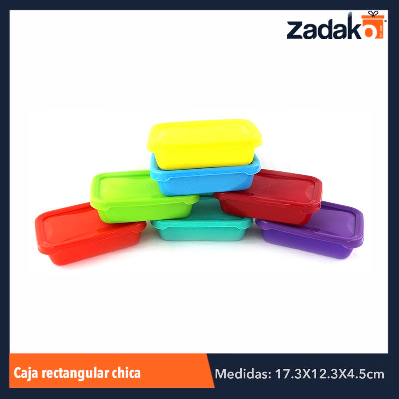 CAJA RECTÁNGULAR CHICA C/TAPA CAP.500ML, CON 1 PZ O CAJA CON 25 PZS