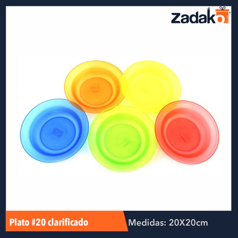 PLATO CLARIFICADO No. 22, CON 1 PZ O CAJA CON 100 PZS