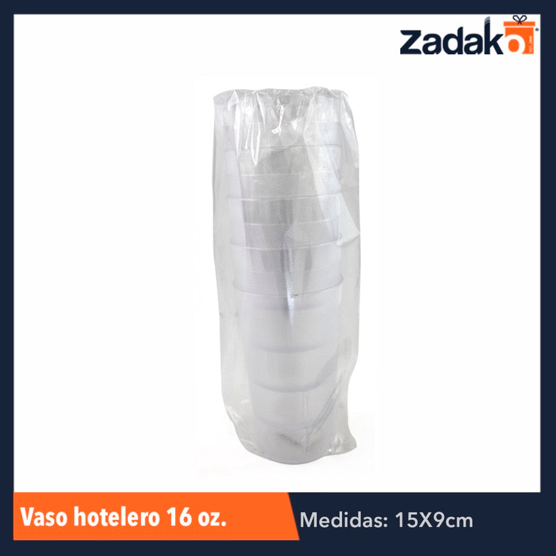 VASO HOTELERO 16 OZ, CON 1 PZ O CAJA CON 115 PZS