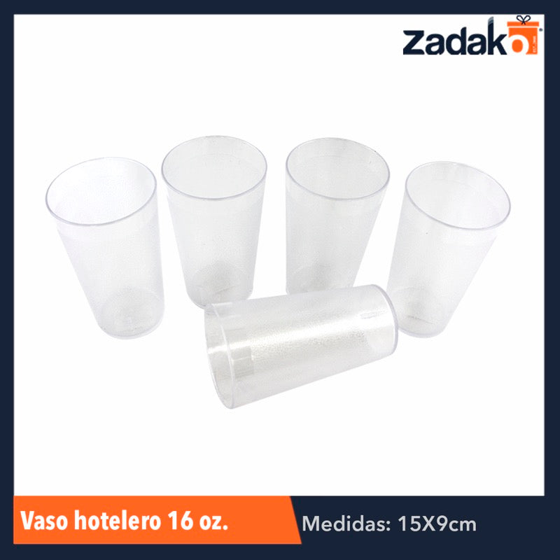 VASO HOTELERO 16 OZ, CON 1 PZ O CAJA CON 115 PZS