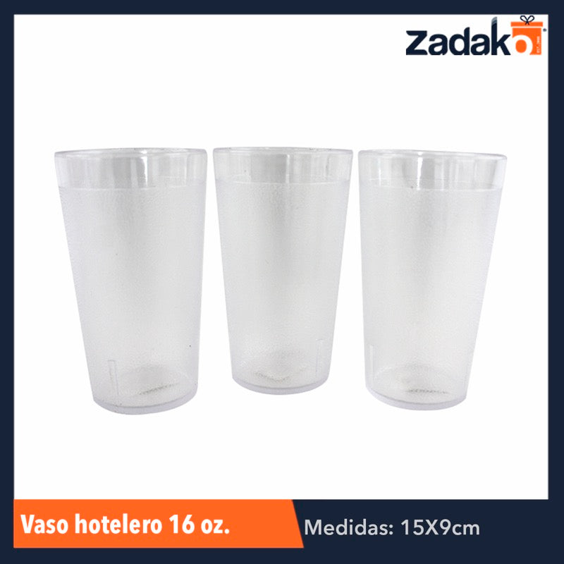 VASO HOTELERO 16 OZ, CON 1 PZ O CAJA CON 115 PZS