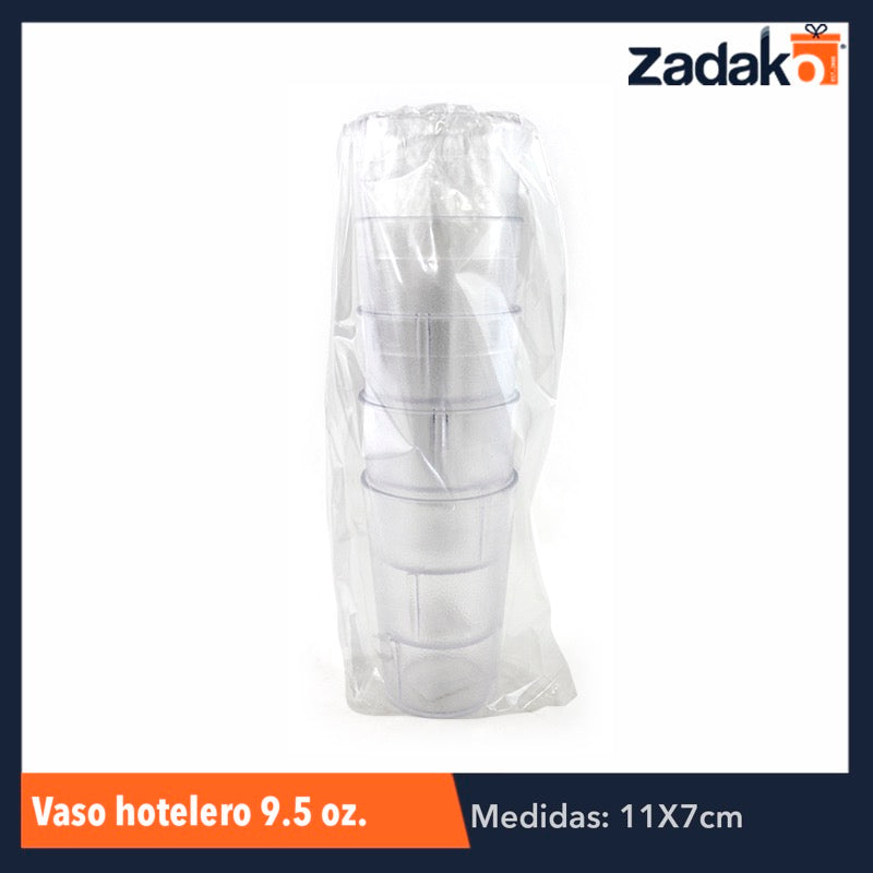 VASO HOTELERO 9.5 OZ, CON 1 PZ O CAJA CON 175 PZS