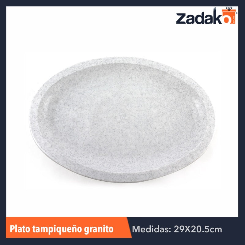 N-GPM-3056 PLATO TAMPIQUENO GRANITO, CON 1 PZ O CAJA CON 100 PZS