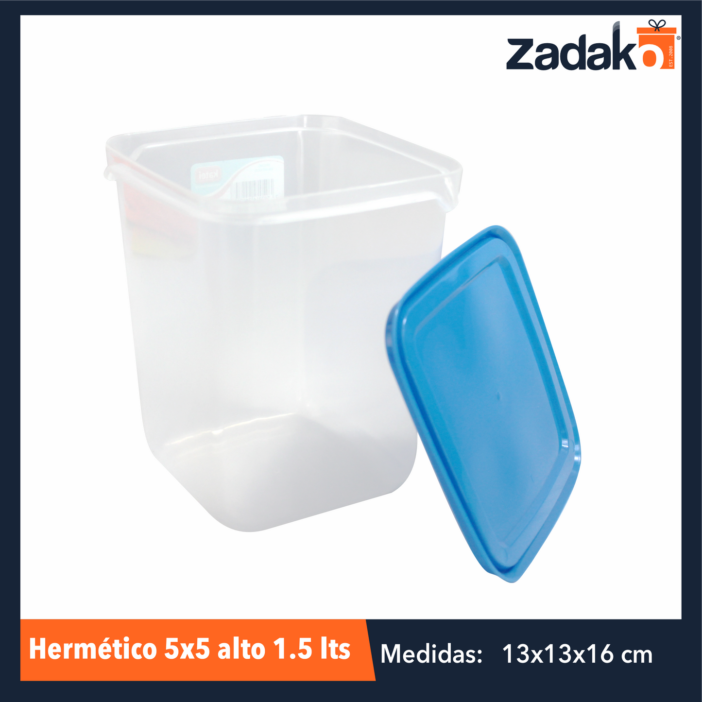 HERMÉTICO 5X5 ALTO 1 LTS, CON 1 PZ O CAJA CON 10 PZS