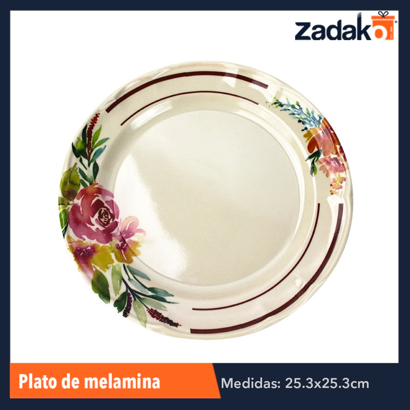 AB-7392-10 PLATO DE MELAMINA, CON 1 PZ O CAJA CON 84 PZS